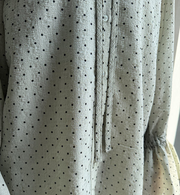  「シアードットスタンドフリルブラウス」|シャツ・ブラウス|