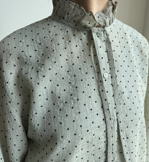  「シアードットスタンドフリルブラウス」|シャツ・ブラウス|