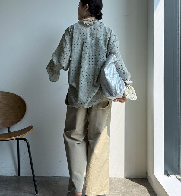 「シアードットスタンドフリルブラウス」|シャツ・ブラウス|