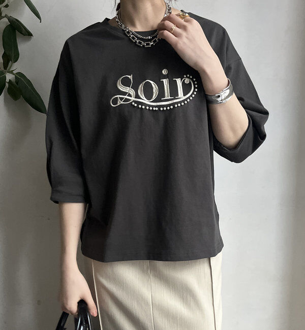  「【WEB限定】パールロゴ刺繍タックスリーブプルオーバー」|Tシャツ・カットソー|