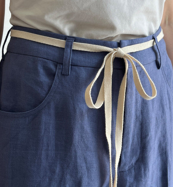  「リネン紐ドロストパンツ」|チノ|