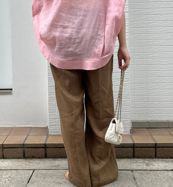  「リネン紐ドロストパンツ」|チノ|
