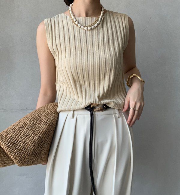  「【WEB限定】ラメリブニットタンク」|ニット・セーター|