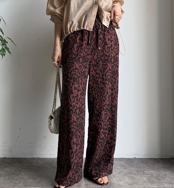  「レオパードイージーパンツ」|チノ|バーガンディー