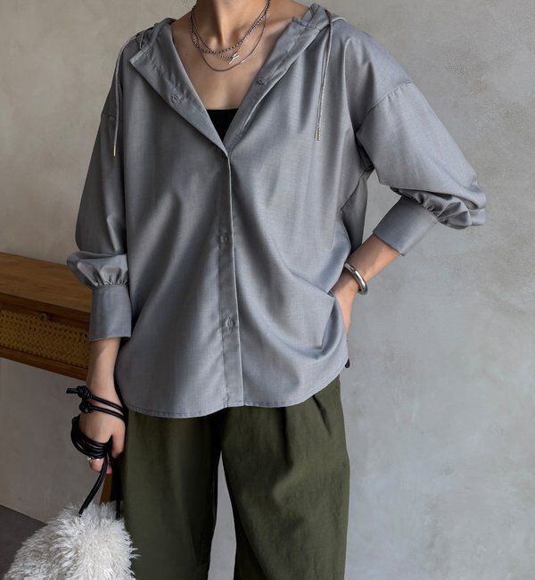  「【WEB限定】サキソニーフーディーシャツ」|シャツ・ブラウス|