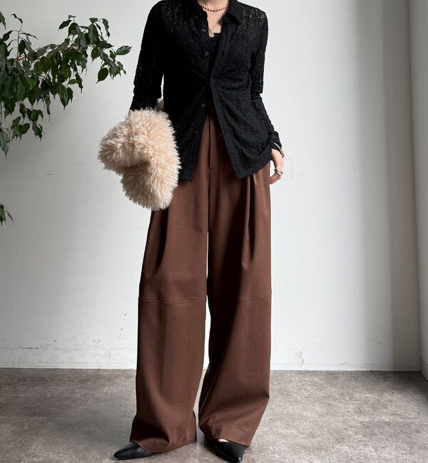  「【WEB限定】ニットレースシャツ」|シャツ・ブラウス|