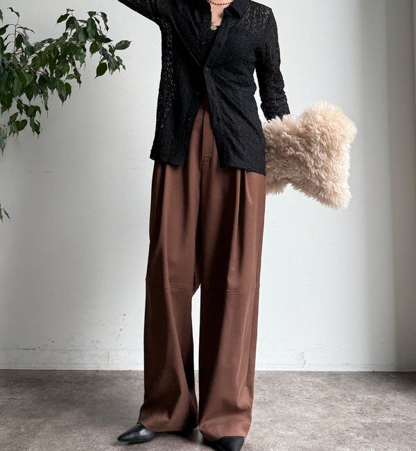  「【WEB限定】ニットレースシャツ」|シャツ・ブラウス|