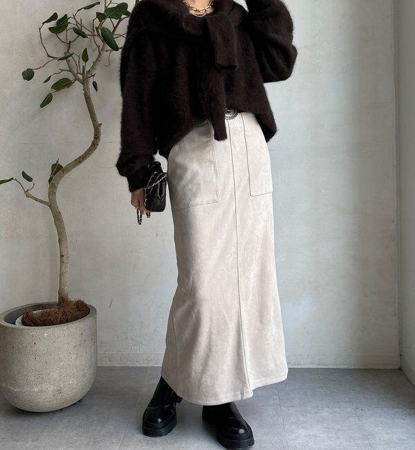  「【WEB限定】マシュマロスエードタイトスカート」|スカート|