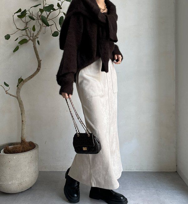  「【WEB限定】マシュマロスエードタイトスカート」|スカート|