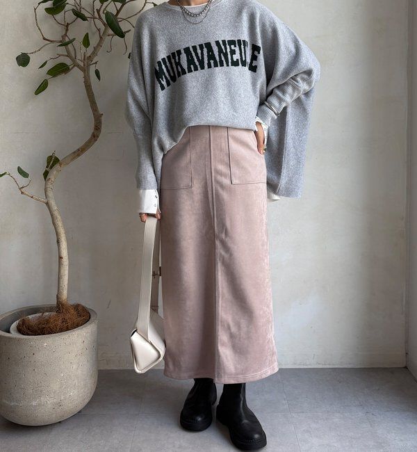  「【WEB限定】マシュマロスエードタイトスカート」|スカート|