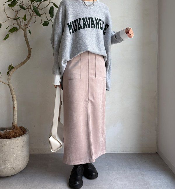  「【WEB限定】マシュマロスエードタイトスカート」|スカート|