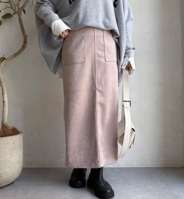 「【WEB限定】マシュマロスエードタイトスカート」|スカート|