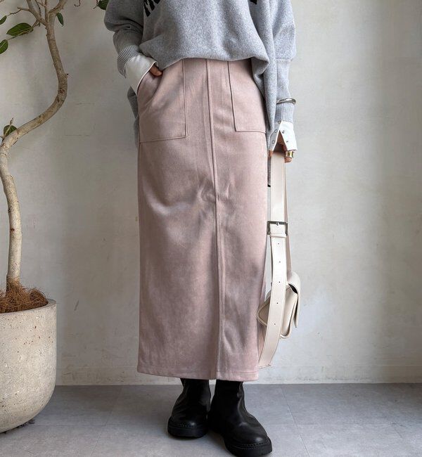  「【WEB限定】マシュマロスエードタイトスカート」|スカート|