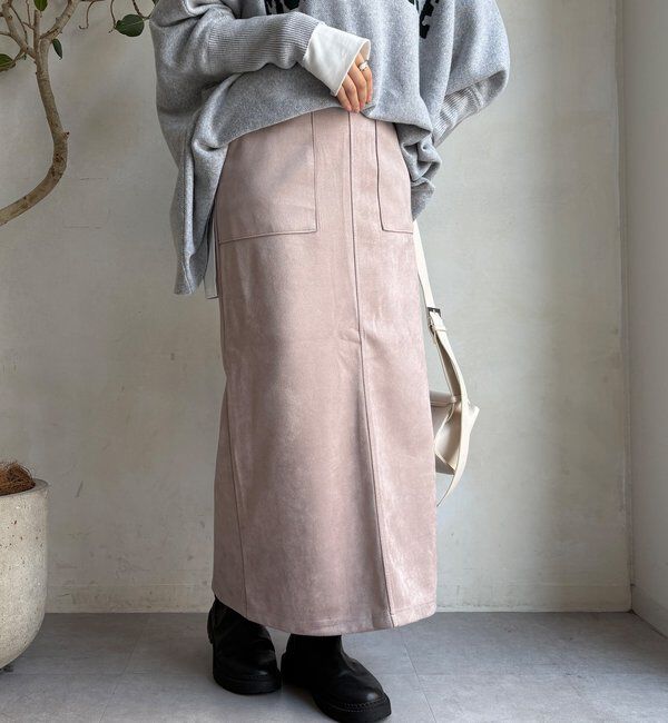  「【WEB限定】マシュマロスエードタイトスカート」|スカート|