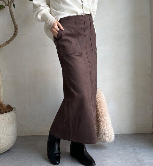  「【WEB限定】マシュマロスエードタイトスカート」|スカート|