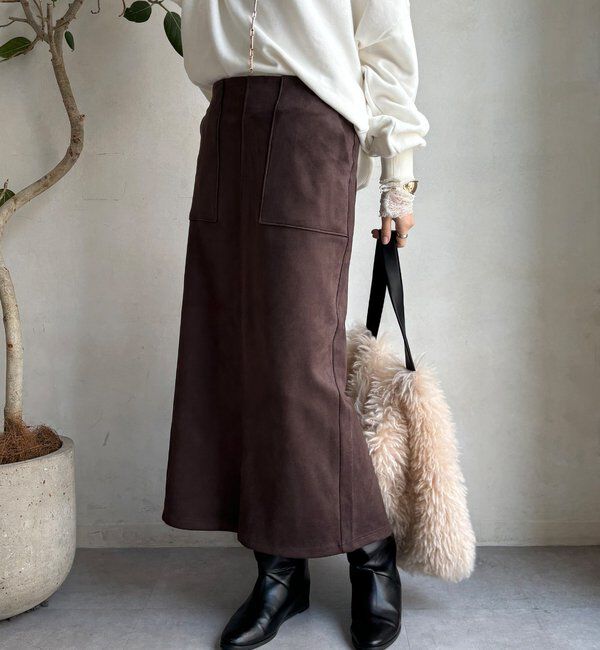  「【WEB限定】マシュマロスエードタイトスカート」|スカート|