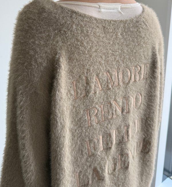  「【WEB限定】バックロゴ刺繍シャギーニット」|ニット・セーター|