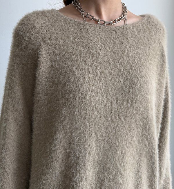  「【WEB限定】バックロゴ刺繍シャギーニット」|ニット・セーター|