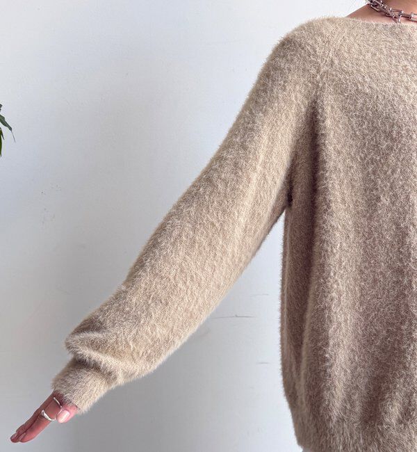  「【WEB限定】バックロゴ刺繍シャギーニット」|ニット・セーター|