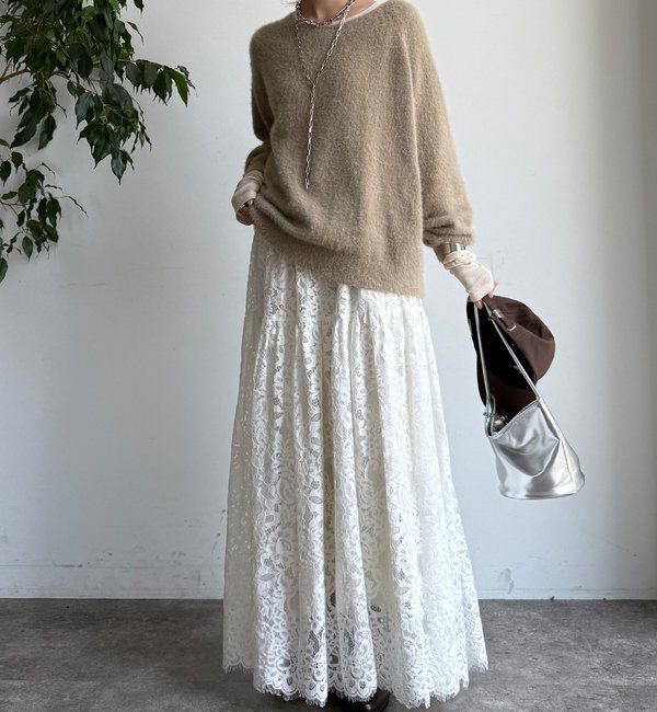  「【WEB限定】バックロゴ刺繍シャギーニット」|ニット・セーター|