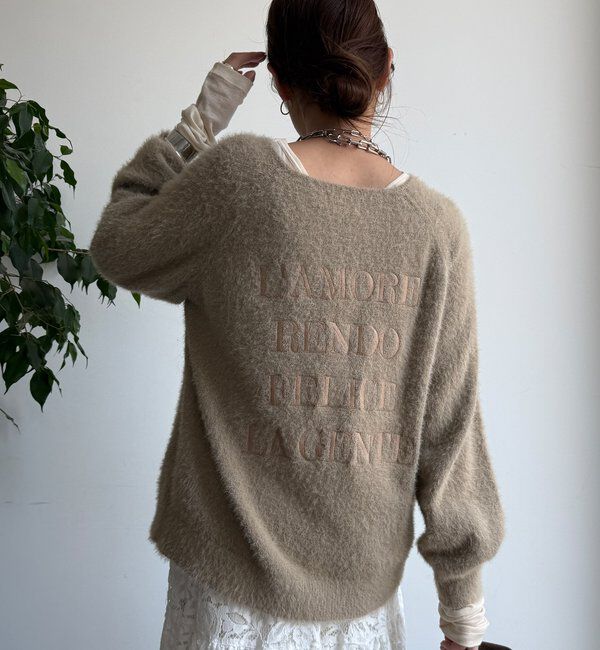  「【WEB限定】バックロゴ刺繍シャギーニット」|ニット・セーター|