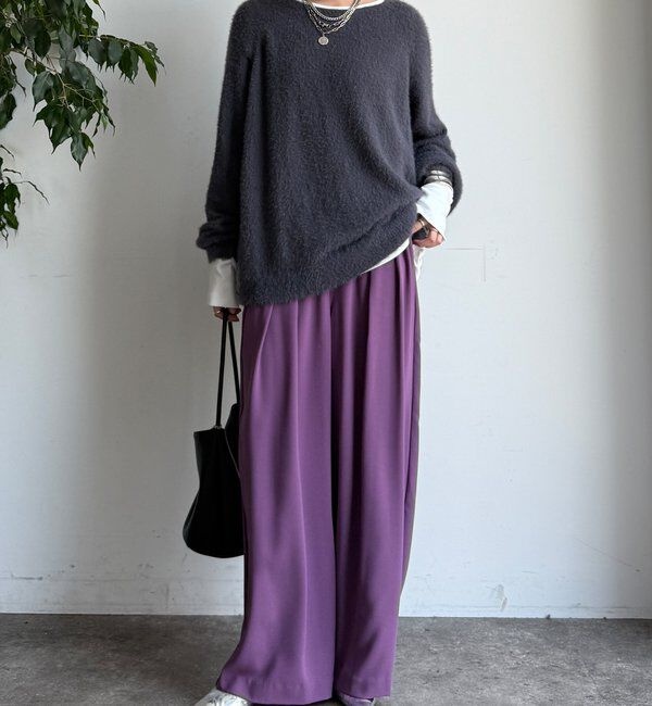  「【WEB限定】バックロゴ刺繍シャギーニット」|ニット・セーター|