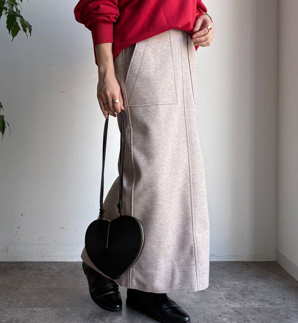  「【WEB限定】ウーレットタイトスカート」|スカート|ベージュ