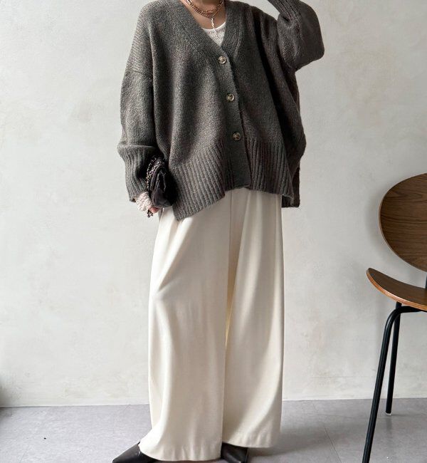  「【WEB限定】オーバーシルエットVニットカーディガン」|カーディガン|