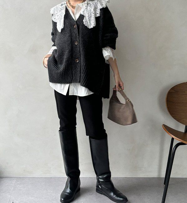  「【WEB限定】オーバーシルエットVニットカーディガン」|カーディガン|