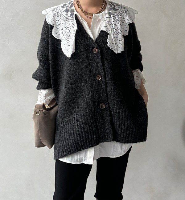  「【WEB限定】オーバーシルエットVニットカーディガン」|カーディガン|