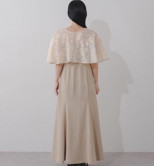 「【オケージョンドレス/結婚式】Cape layerd bare dress」|ドレス|