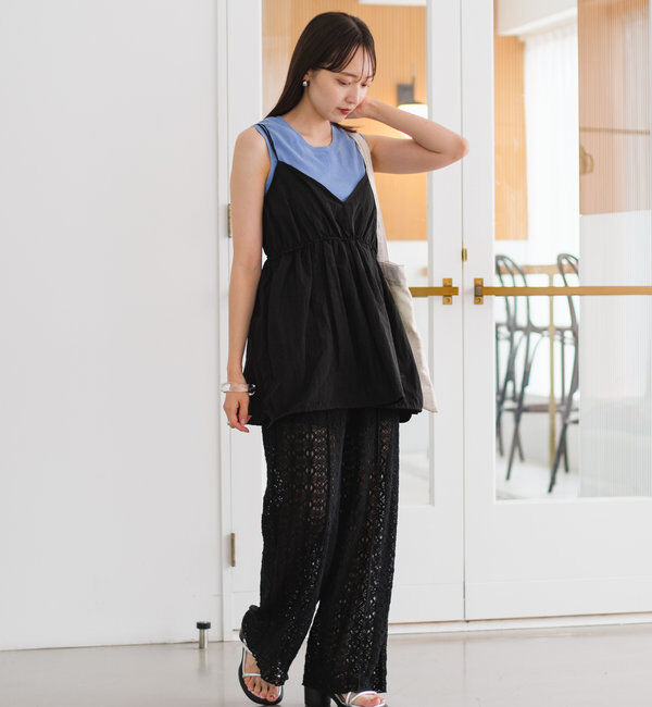  「【セットアップ対応】レースワイドパンツ」|その他|
