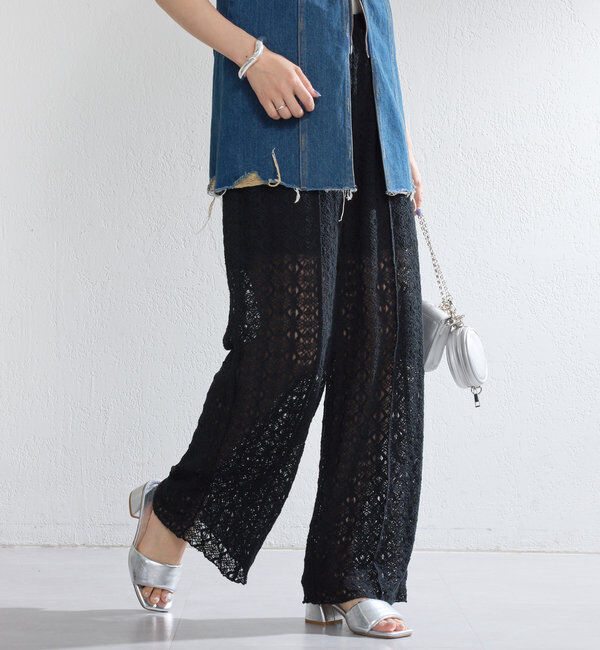  「【セットアップ対応】レースワイドパンツ」|その他|