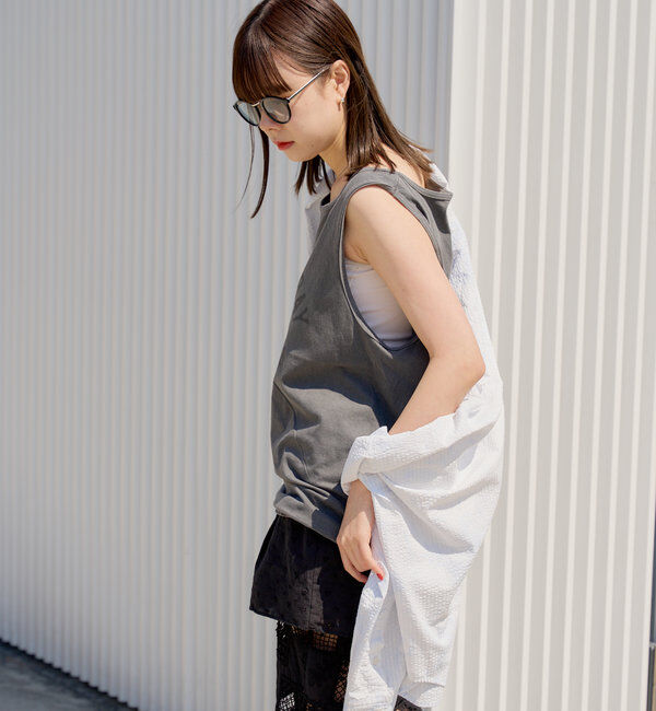  「*【WHIMSIC】サンフェードロゴタンクトップ」|キャミソール|