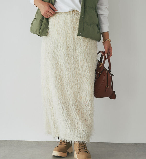  「《柔らかく肌当たり良し》カットジャガードタイトスカート」|スカート|