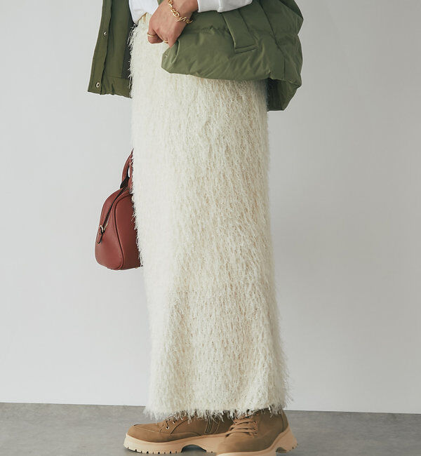  「《柔らかく肌当たり良し》カットジャガードタイトスカート」|スカート|