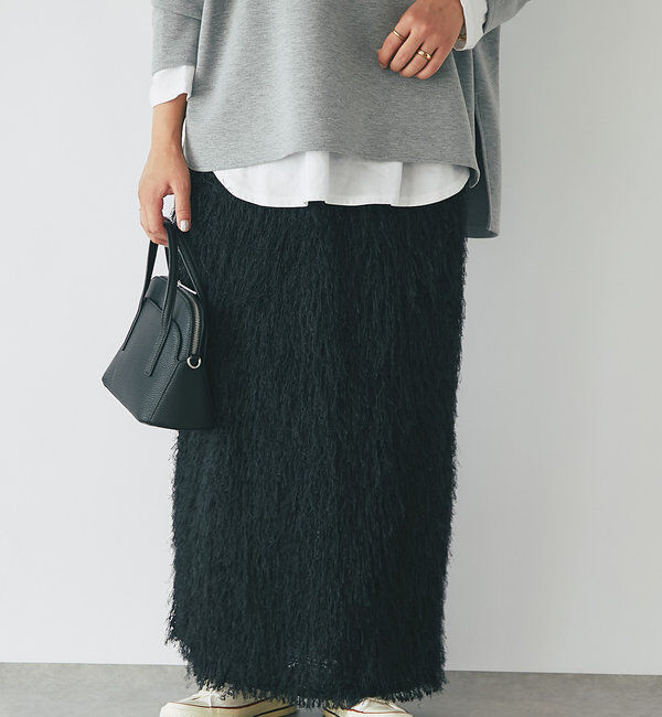  「《柔らかく肌当たり良し》カットジャガードタイトスカート」|スカート|