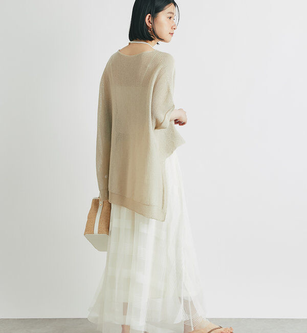  「チュールチェック柄フレアスカート」|スカート|