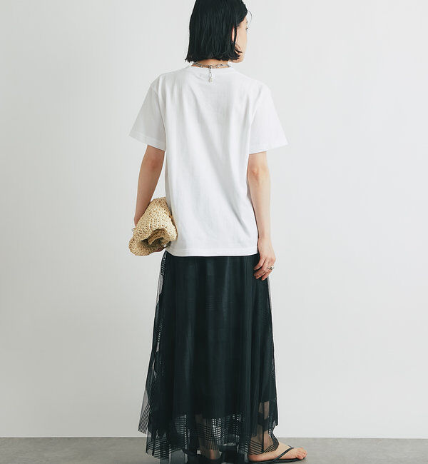  「チュールチェック柄フレアスカート」|スカート|