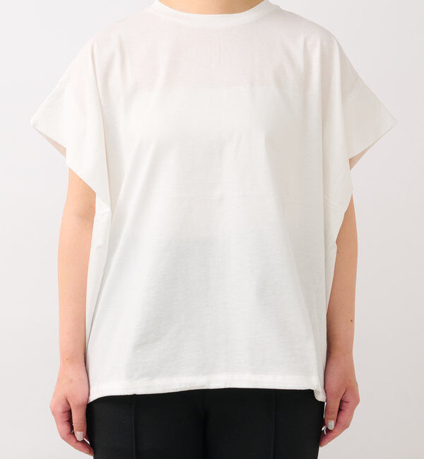  「《着回し万能》ドライタッチコットン折り返しスリーブプルオーバー」|Tシャツ・カットソー|