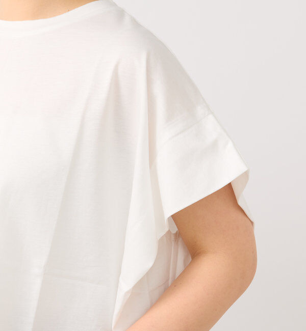  「《着回し万能》ドライタッチコットン折り返しスリーブプルオーバー」|Tシャツ・カットソー|