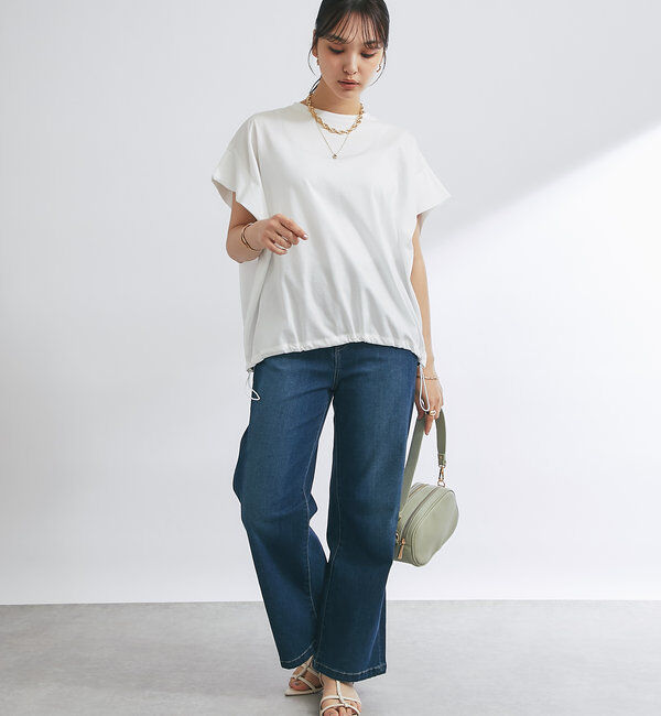  「《着回し万能》ドライタッチコットン折り返しスリーブプルオーバー」|Tシャツ・カットソー|