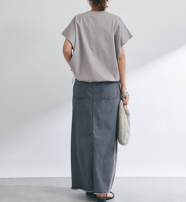  「《着回し万能》ドライタッチコットン折り返しスリーブプルオーバー」|Tシャツ・カットソー|