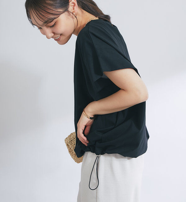  「《着回し万能》ドライタッチコットン折り返しスリーブプルオーバー」|Tシャツ・カットソー|