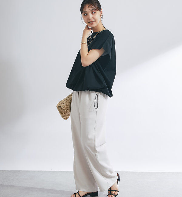  「《着回し万能》ドライタッチコットン折り返しスリーブプルオーバー」|Tシャツ・カットソー|