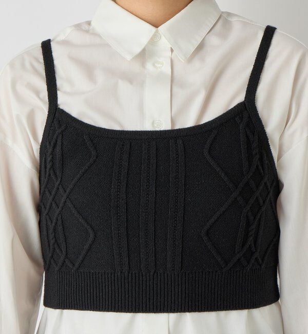  「《トレンドライクに◎》ニットビスチェsetハイカウントシャツ」|シャツ・ブラウス|