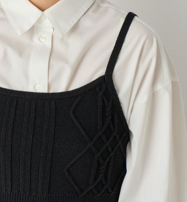  「《トレンドライクに◎》ニットビスチェsetハイカウントシャツ」|シャツ・ブラウス|