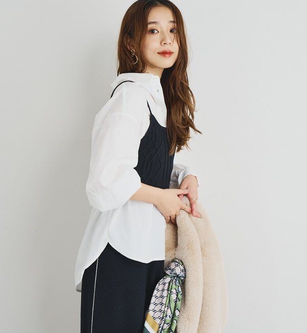  「《トレンドライクに◎》ニットビスチェsetハイカウントシャツ」|シャツ・ブラウス|