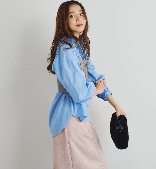  「《トレンドライクに◎》ニットビスチェsetハイカウントシャツ」|シャツ・ブラウス|