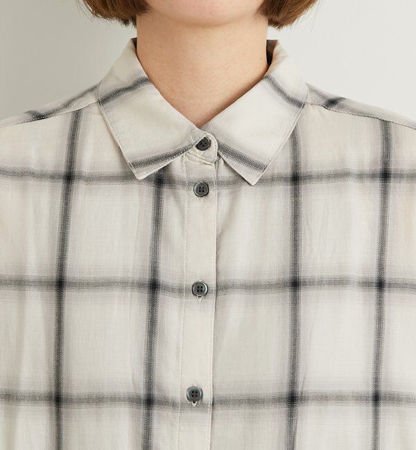  「《こなれ感を演出》先染めオンブレチェックシャツ」|シャツ・ブラウス|
